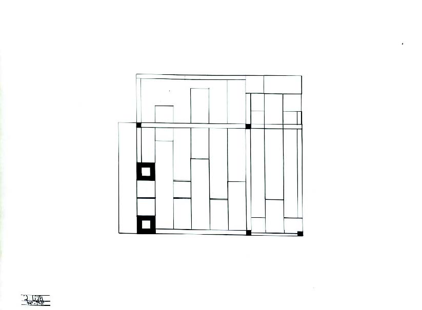 Sketch model #1 of pavilion from a side perspective