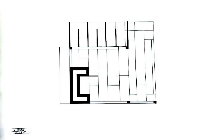 Sketch model #2 of pavilion from a top perspective