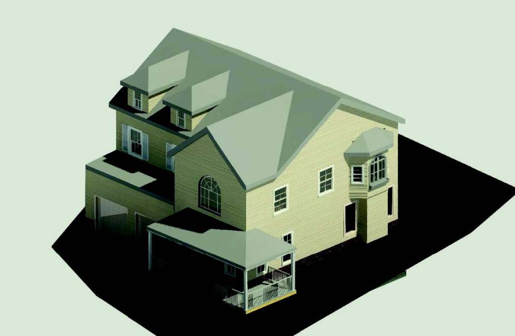 Front and side view of the house exterior