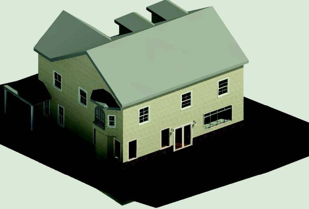 Back and side view of the house exterior