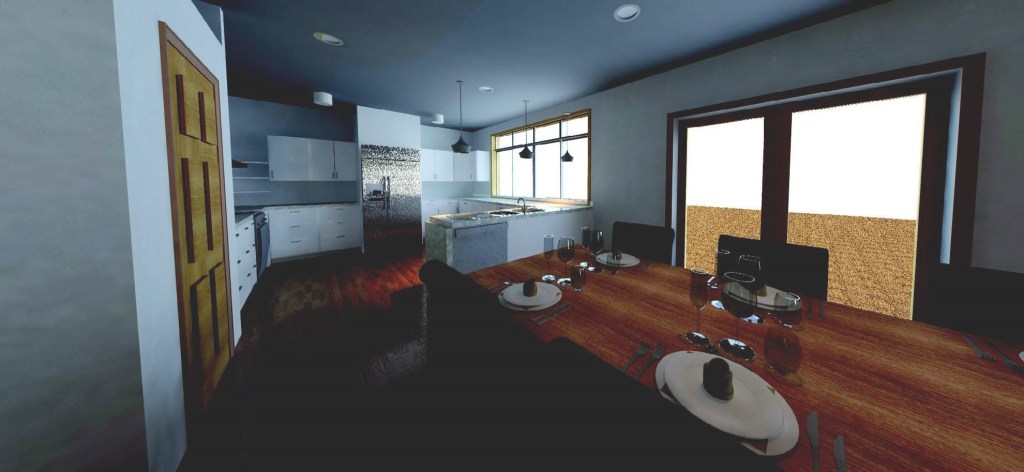 Interior perspective of the kitchen